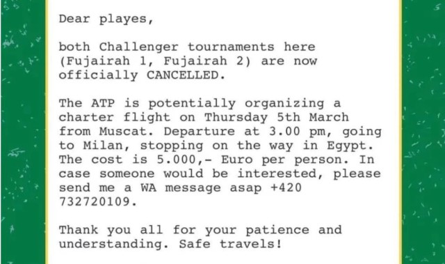 ATP承担周意等人离境费，王欣瑜IW首秀对手确定